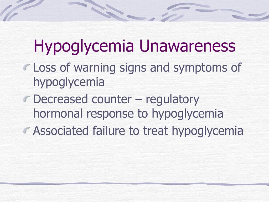 Hypoglycemic unawareness awareness